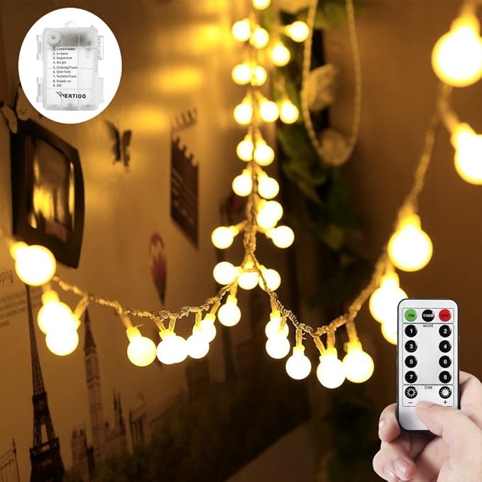WERTIOO 33ft 100 LEDs Battery Operated String